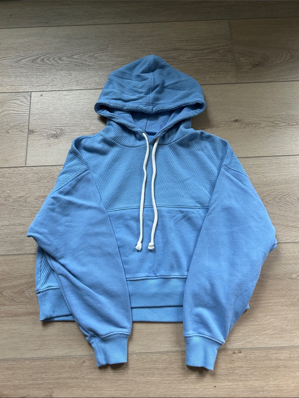 aerie Light Blue Cropped Hoodie
